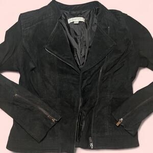 Black suede leather jacket
